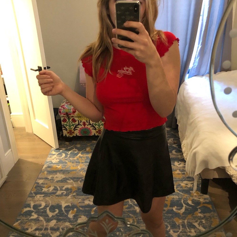 American Apparel Iconic Pleather Skirt Size S